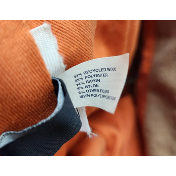 Vintage Y2K GAP Brown Wool Blend Large Tote Handbag Buckles Orange Interior - Picture 8 of 13